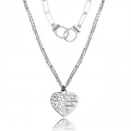 Mother Daughter Necklace for Mom Mothers Day Gift Mama Layered Necklaces Silver Mom Daughter Christmas Birthday Gifts Necklace for Mommy I Love You Gift