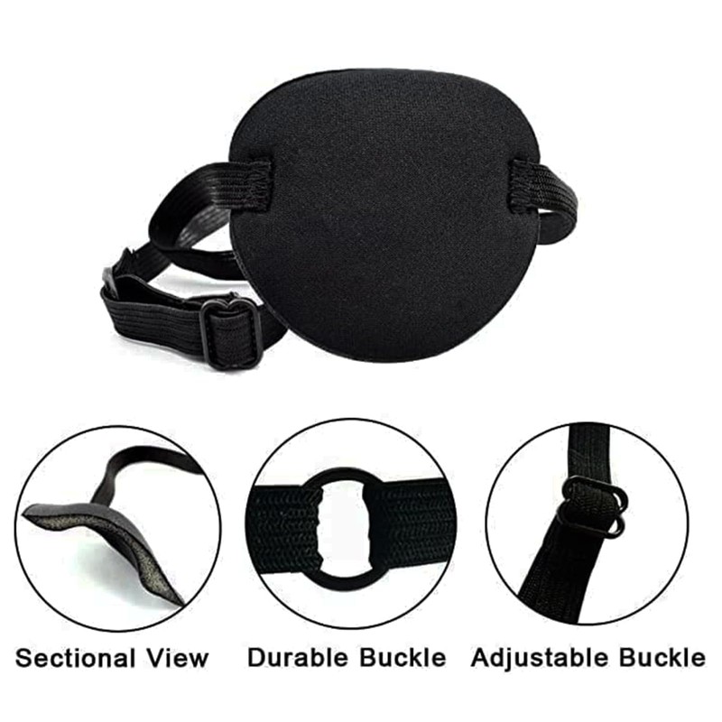 6Pcs Eye Patch Single Eye Patch Pirate Eye Patch, Elastic