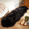 AMTOVO Faux Sheepskin Rug, Black Ultra Soft Fluffy Shag Area