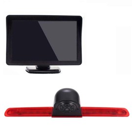 4.3 Inch TFT LCD HD Monitor + Reversing Camera Set: Tailgate Third 3rd Brake Light Rear View Camera Waterproof Car Rear View Camera for VW T6 Bus Transporter Business (1 Door) from 2016 Year of