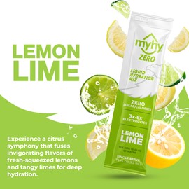MYHY ZERO - Sugar Free Liquid Hydration Packets – Electrolytes Drink Mix, Liquid Hydration Solution - Ideal for Athletes, Fitness Enthusiasts & Sweat Loss - Lemon Lime, 5 Count