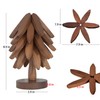 MoMoxi Wooden Trivets 5 Wooden Trivets+1 Stand Tree Shape Trivet
