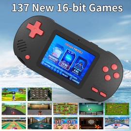Kids Adult Handheld Game Console Preloaded with 16-bit Games 3.0-inch Large Screen Classic Retro Games Includes c Charging Cord, Makes a Great Birthday Gift for Kids 4-12 Years Old!
