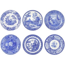 Spode Blue Room Georgian Plates, Set of 6 Assorted Motifs