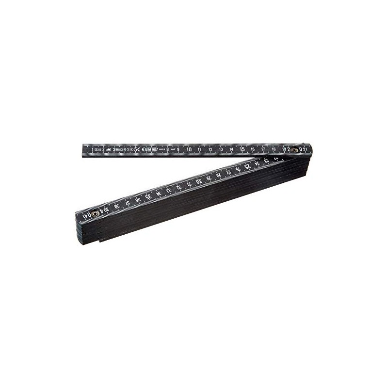 Metrica 18030 Fiberglas folding rule 2m black