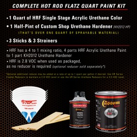 Custom Shop - Hugger Orange - Hot Rod Flatz Flat Matte Satin Urethane Auto Paint - Complete Quart Paint Kit - Professional Low Sheen Automotive, Car Truck Coating, 4:1 Mix Ratio