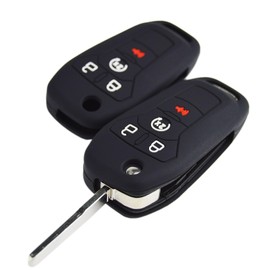 Silicone Rubber Key Fob Case Key Covers Protectors for Ford F150 F250 F350 F450 F550 Ranger Transit (Flip Key)