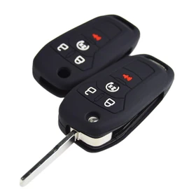 Silicone Rubber Key Fob Case Key Covers Protectors for Ford F150 F250 F350 F450 F550 Ranger Transit (Flip Key)