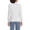 Lands' End Women Long Sleeve Relaxed Cotton Mock White Tall