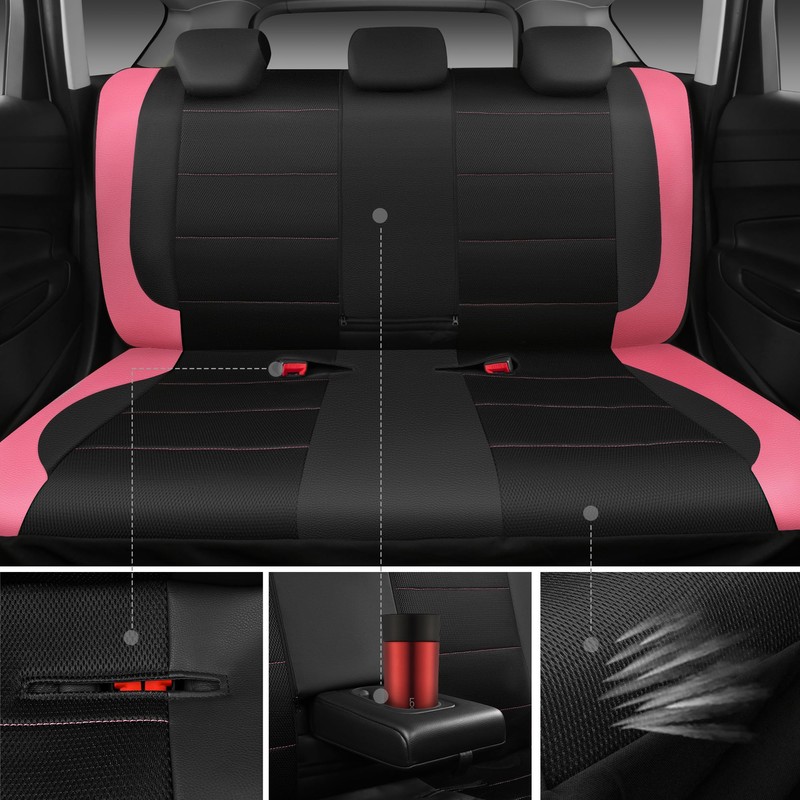 CAR PASS Leather Seat Covers, Breathable Universal Car Seat Cover