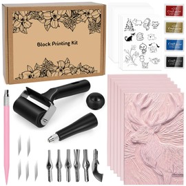 LAMPTOP 47 Pcs Block Printing Starter Kit DIY Printmaking & Craft Projects