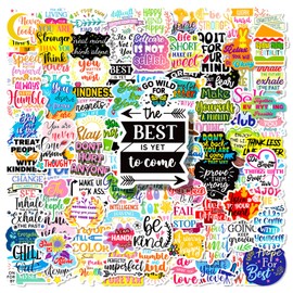 100PCS Inspirational Stickers:Motivational Quote Stickers Pack for Adults Teens Kids Students Teachers,Vinyl Waterproof Decals for Water Bottles Laptop Readers Scrapbook