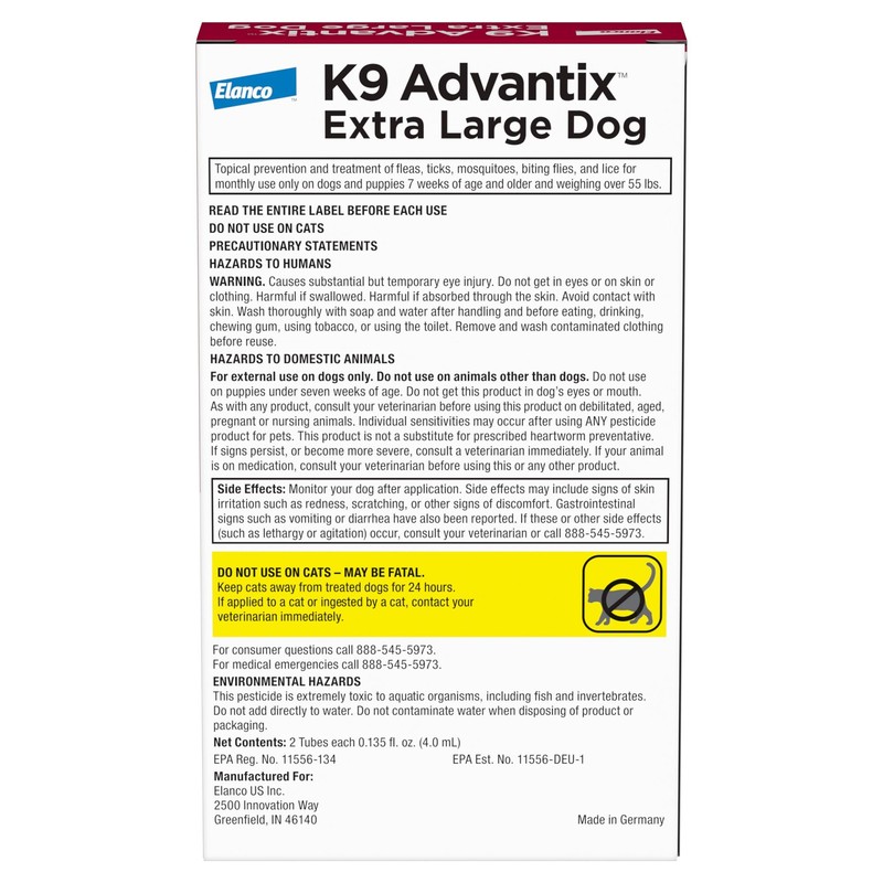 K9 Advantix Flea, Tick & Mosquito Prevention for Dogs Over