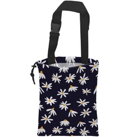 KXWQTRDD Car Garbage Bag Chamomile Flowers Hanging Canvas Car Trash Bag Waterproof Drawstring Car Back Seat Organizer for Car Back Front Seat Console with Adjustable Buckle