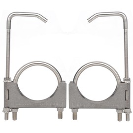 Elifecenter Heavy Duty 4 Inch Stainless Exhaust Clamp with Hanger Rod for Universal 4" Exhaust Pipes
