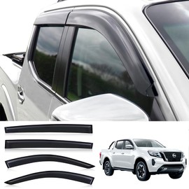 Wind and Rain Deflector for Nissan Navara 2015-2024 NP300 D23 Double Cab Smoke Black Rain Deflector