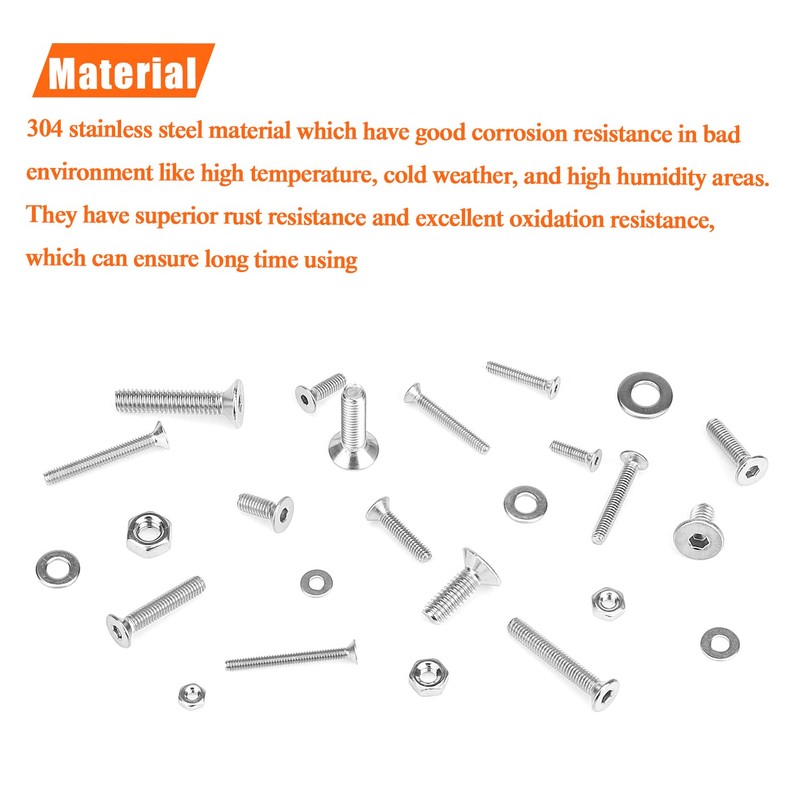 HELIFOUNER 1280 Pieces M2 M2.5 M3 M4 304 Stainless Steel