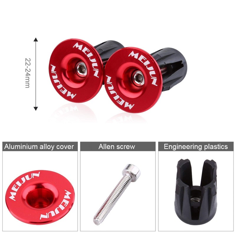 Bnineteenteam Bicycle Handlebar End Plugs, Pack of 2 Aluminium Bicycle