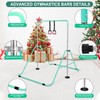 Triclicks Foldable Gymnastics Bar with Rings, Adjustable Height Expandable Training