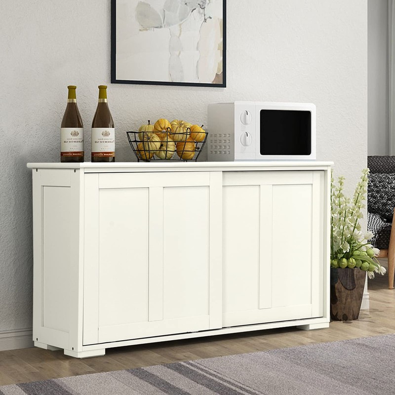bettary Kitchen Storage Sideboard w/Sliding Door & Adjustable Shelf, Large,