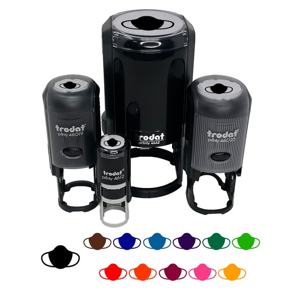 Face Mask Icon Solid Self-Inking Rubber Stamp Ink Stamper for