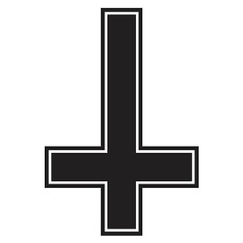 Satanic Cross Vinyl Decal, Inverted Cross Decal, Satanism Car Decal, Satanic Decals, Witchy Decal, Gothic Sticker, Black Metal Decal
