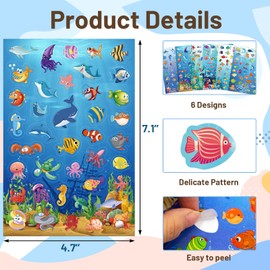Ocean Stickers for Kids Fish Sticker Under The Sea Crafts Sea Life Stickers for Kid Boys Girls Party Favors Water Bottles Decor 24 Sheets 960 Pcs