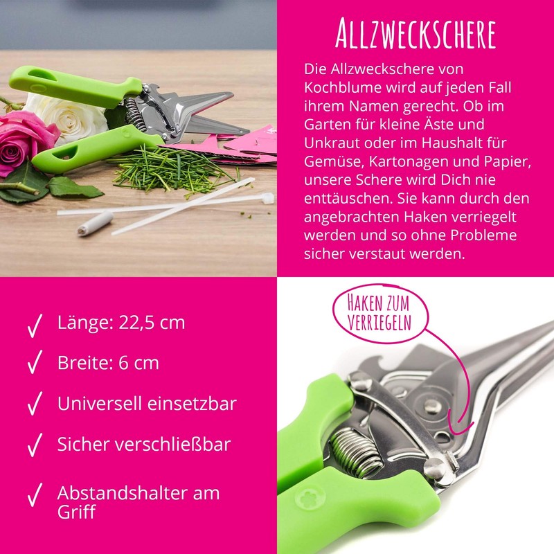 Kochblume All-Purpose Scissors, Kitchen Scissors, Household Scissors, 16 cm, Stainless