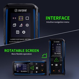 328Ft Green Laser Distance Meter – Digital Laser Measure with Angle Sensor, 4-Way Rotating Backlit LCD, Pythagorean Mode, Unit Switch, ±3mm Accuracy, Handheld Measuring Tool