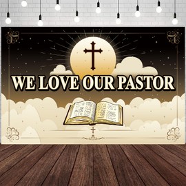 We Love Our Pastor Banner – 70.87" x 45.3" Pastor Appreciation Banner for Church Events, Pastor Appreciation Decorations for Clergy Anniversary, Sunday Service, or Retirement Celebration