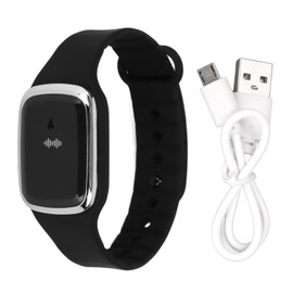 Ultrasonic Mosquito Repellent Watch Fast Charging 3 Gear Clock Function Adjustable USB Insect Wristband for Adults Kids Black