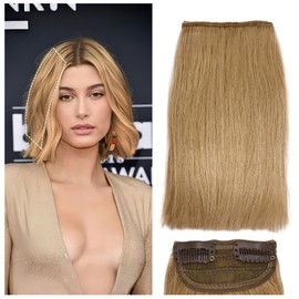Short Clip in Hair Extensions, Human Hair Clip in Extensions for Women 1 Pc 6 inch Honey Blonde
