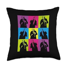 Trump Dancing 2024 Apparel & Gifts Mens Womens Happy Dancing Pop Art Trump 2024 Throw Pillow, 18x18, Multicolor