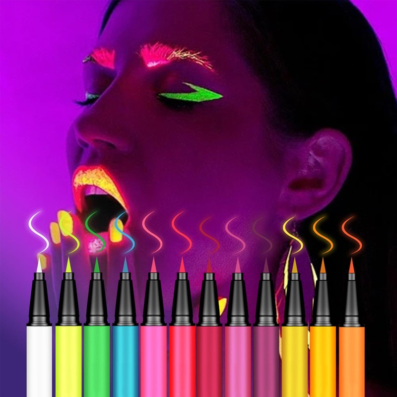 Matte White UV Reactive Eyeliner & Face Paint Pen –