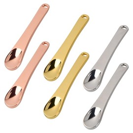 6 Pieces Metal Makeup Spatula, Mini Cosmetic Spatula Reusable Face Cream Applicator, Multifunctional Skincare Spoon Skin Care Spatula Beauty Tools for Makeup Facial Cream Facial Mask