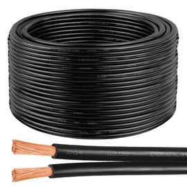 14/2 Pure Copper Wire 200 ft, 600V 14 Gauge 2 Conductor PVC Parallel Wire, Direct Burial Oxygen Free Copper Electrical Wire for Solar Lighting, Outdoor Lighting Landscape(14AWG 200FT)