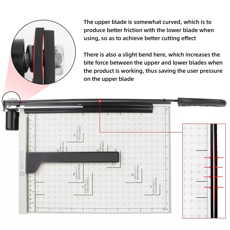 ZEQUAN A4 Paper Cutter Heavy Duty Metal Base, Stack Paper