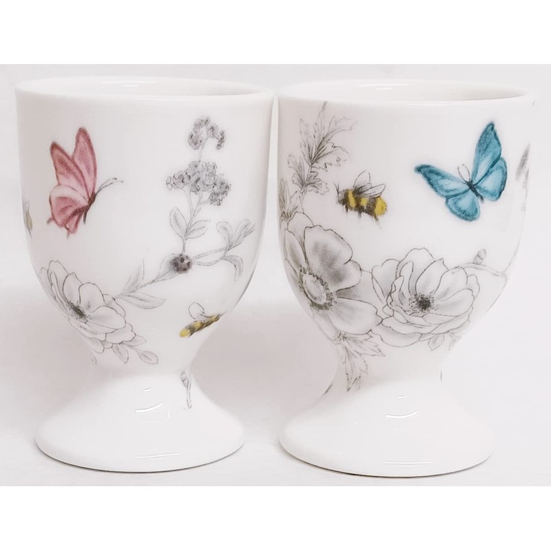 Secret Garden Egg Cups Set of 2 Fine China Flowers