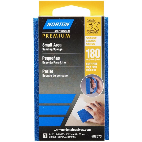 Norton 82073 5X 180 Grit Small Area Sanding Sponge