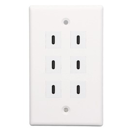 PUSOKEI USB C Outlet,Type C USB Wall Charger Outlet,USB Wall Plate Charging Power Outlet with 6 USB C Ports,Electrical USB Socket for Airports Hotels Shopping Malls and Offices