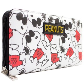 Joe Cool Peanuts Snoopy Charlie Brown Wallet Clutch Coin Pocket & Card Holder - White, White, Casual