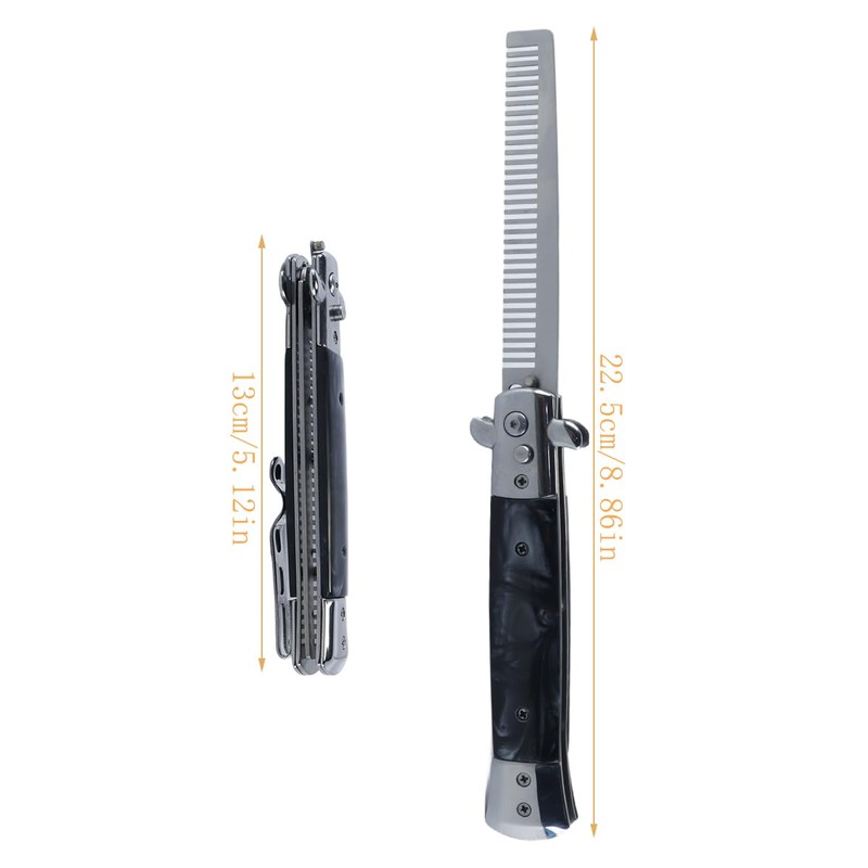 Ausi Stainless Steel Spring Comb Foldable Pocket Brush Oil Hair