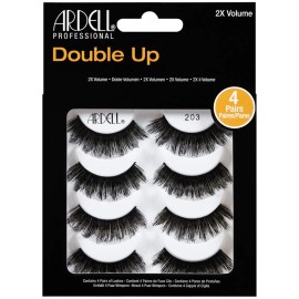 Ardell Double Up 203 Faux Eyelashes 4 Pair Dramatic Volume Flared Strip Lashes