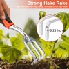 MECHEER Hand Rake Garden Tool, Heavy Duty Hand Cultivators for
