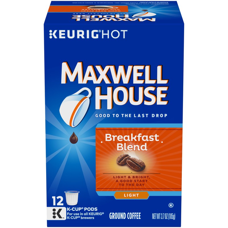 Maxwell House Breakfast Blend Keurig K Cup Coffee Pods (12