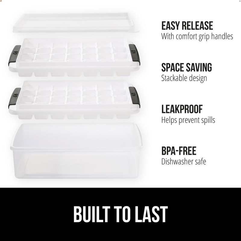 GORILLA GRIP BPA-Free Easy Release Ice Cube Tray for Freezer,