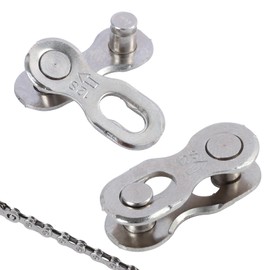 Aifrymne 2 Pairs of 12-Speed Bike Chain Link Connectors - Durable Quick Link Tool-Free Installation, Reusable Silver Steel Bicycle Missing Links for Mountain and Road Bikes