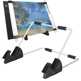 A4 LED Diamonds Painting Board Stand, Adjustable Tablet Support Innovative Detachable Desktop Stand for Tablets, Books, Copy Tables