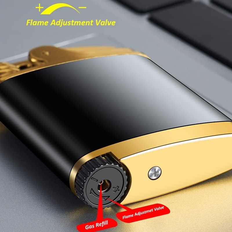 Pocket Torch Lighter, Jet Flame Butane Lighter with Flame Dial,