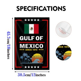 Double Sided Gulf of Mexico Since 1672 Forever Garden Flag 12x18 In 3Ply Mexican Yard Flag Vibrant Colors 100D Polyester (Pattern 1)